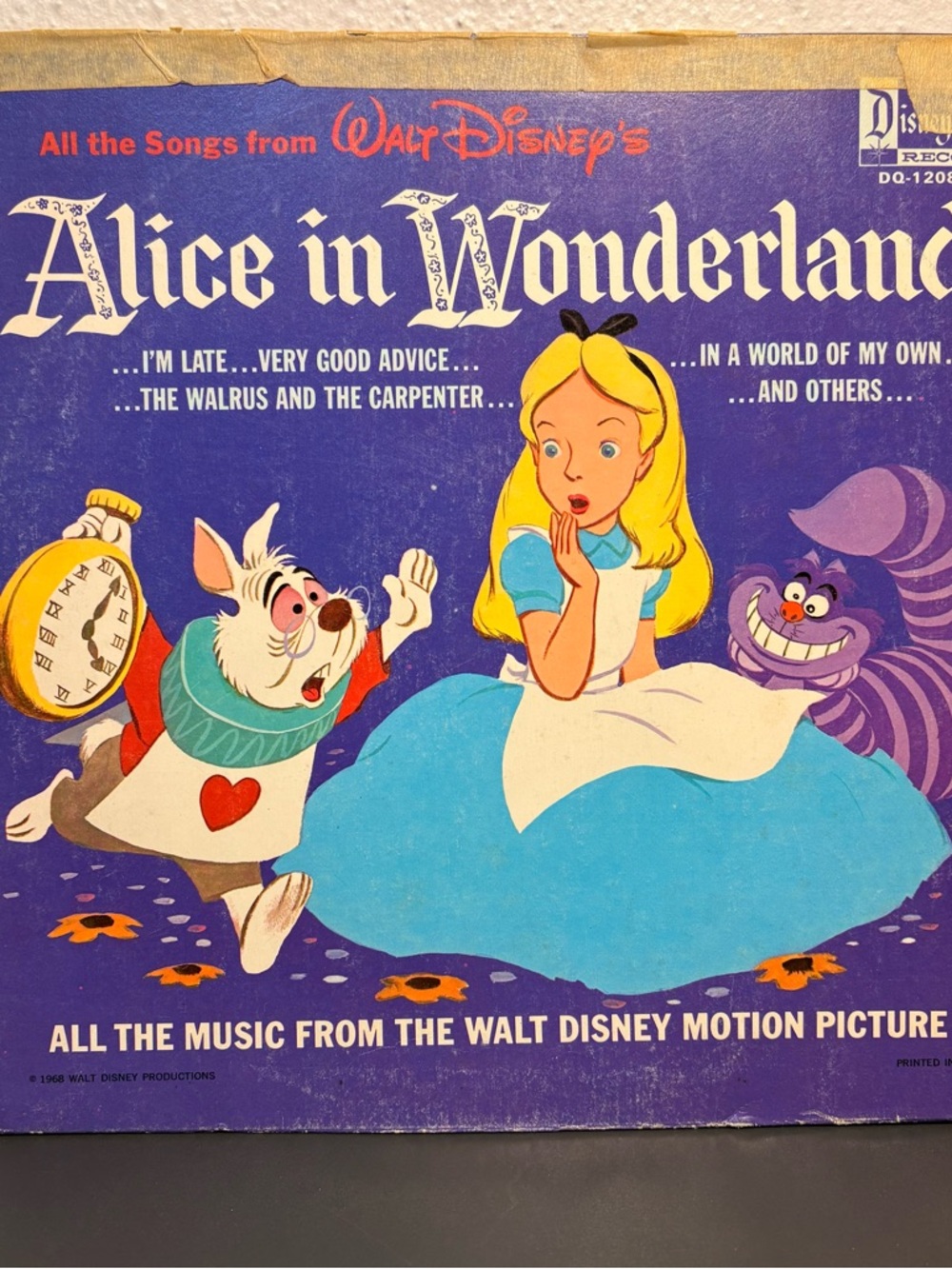 1960’s Walt Disney Alice in Wonderland Vinyl Record & Cover